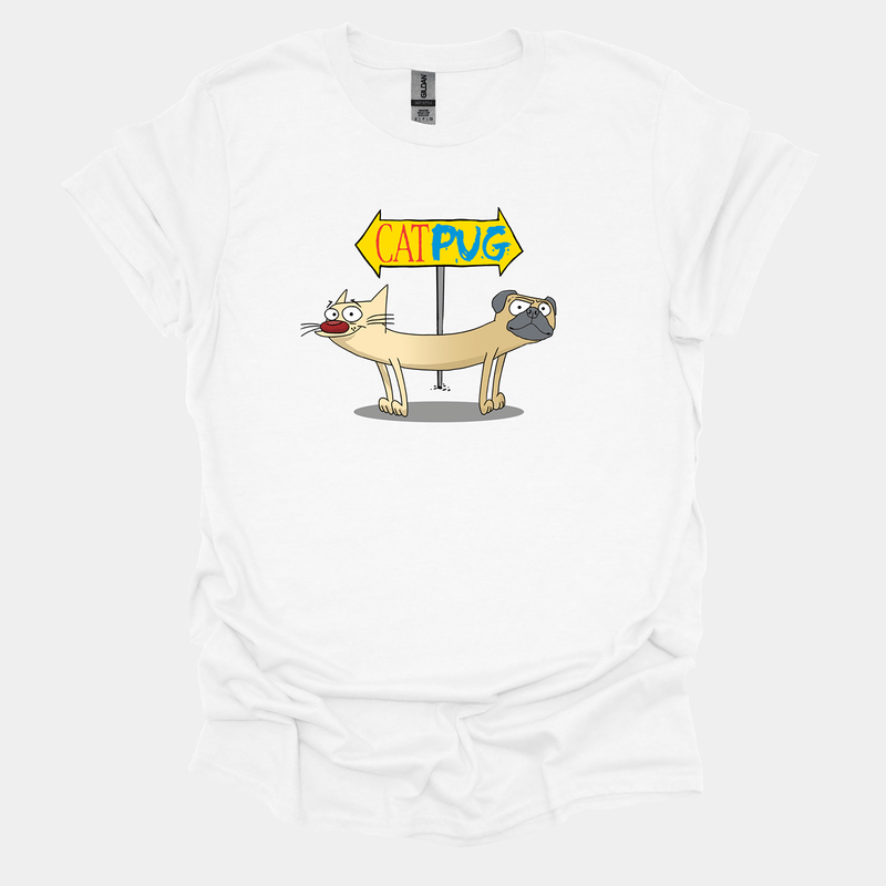 CatPug Funny Pug Graphic T-Shirt