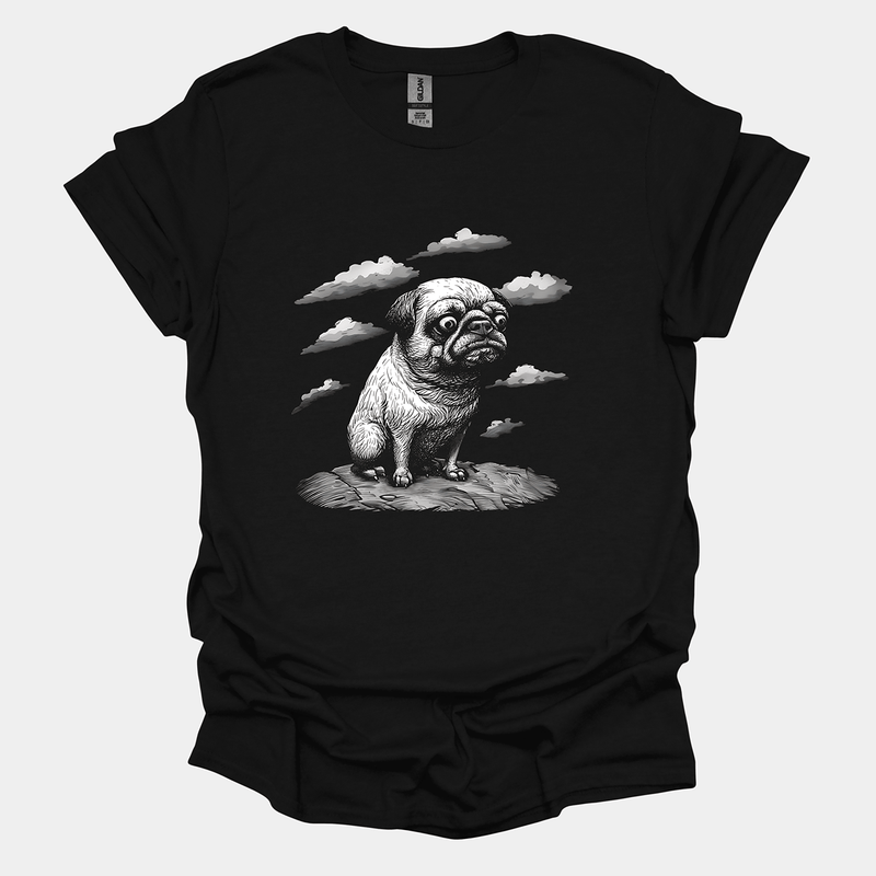 Cloudy Pug Funny Pug Graphic T-Shirt