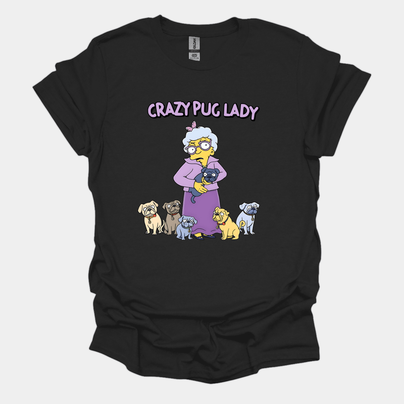 Crazy Pug Lady Funny Pug Graphic T-Shirt