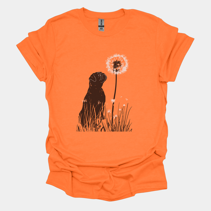 Dandelion Dreams Funny Pug Graphic T-Shirt