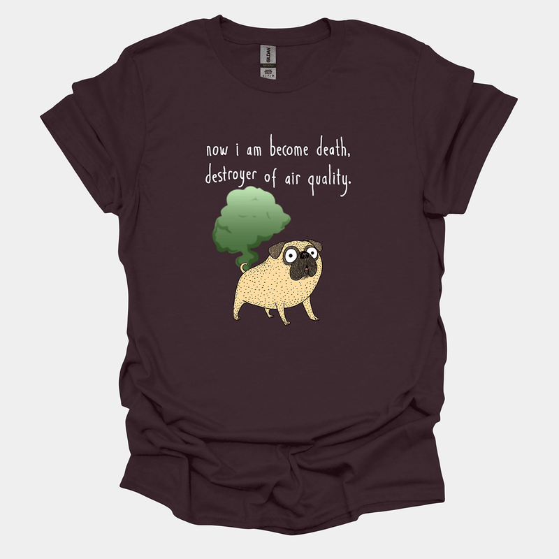 Destroyer of Air Quality Funny Pug Graphic T-Shirt