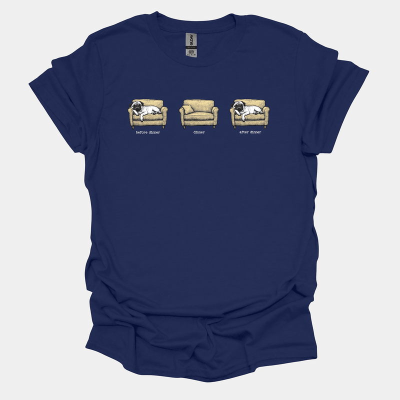 Dinner Funny Pug Graphic T-Shirt