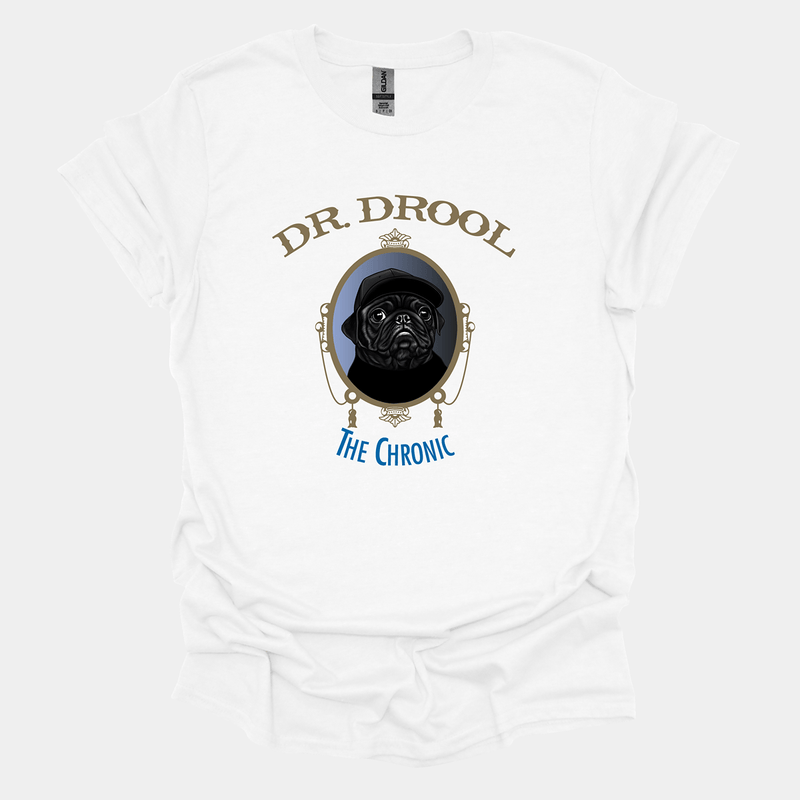 Dr. Drool Funny Pug Graphic T-Shirt