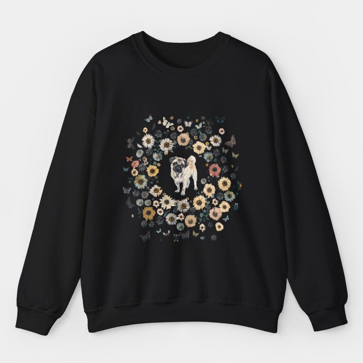 Floral Butterfly Pug Circle - Pugglez