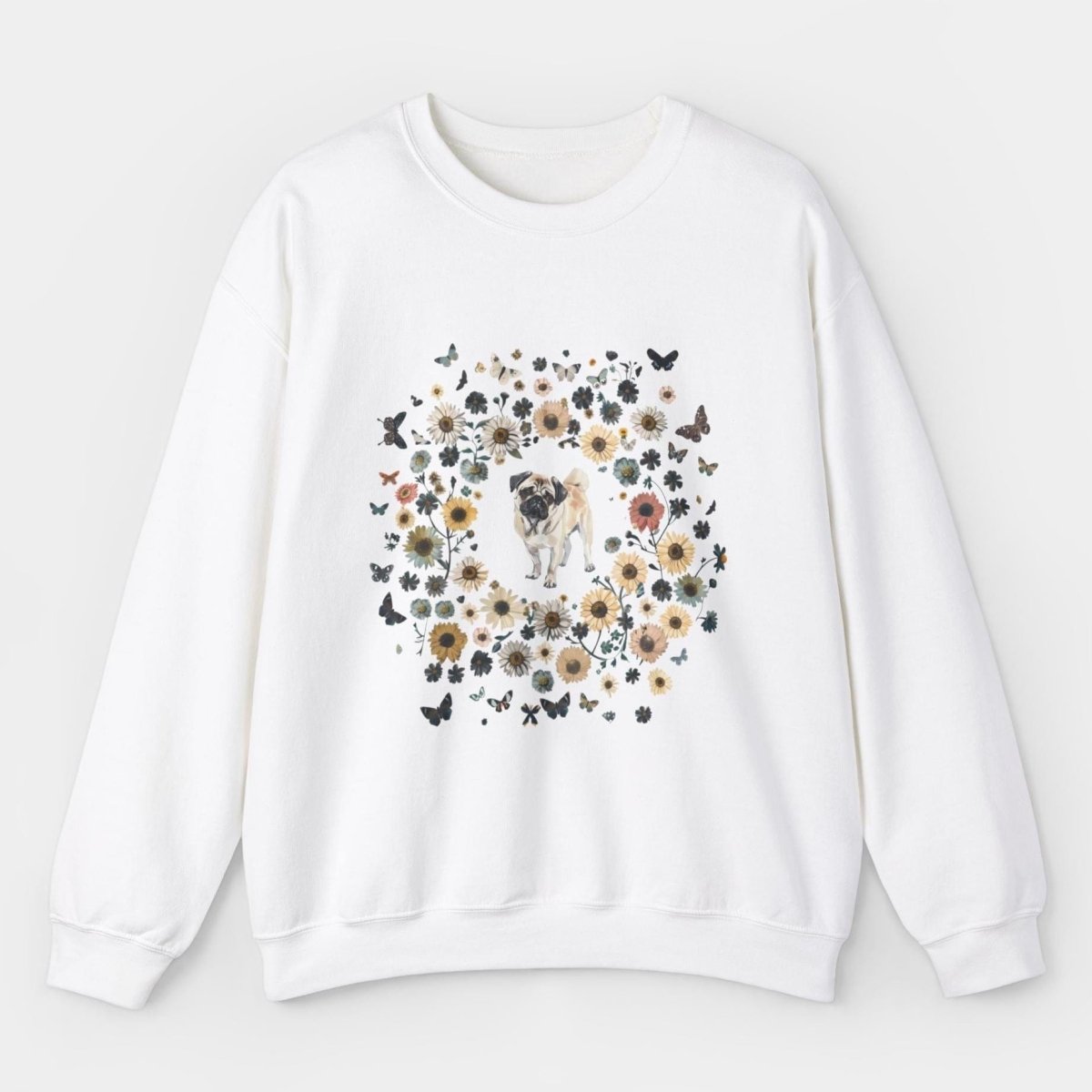 Floral Butterfly Pug Circle - Pugglez