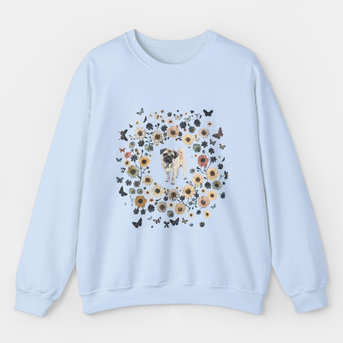 Floral Butterfly Pug Circle - Pugglez