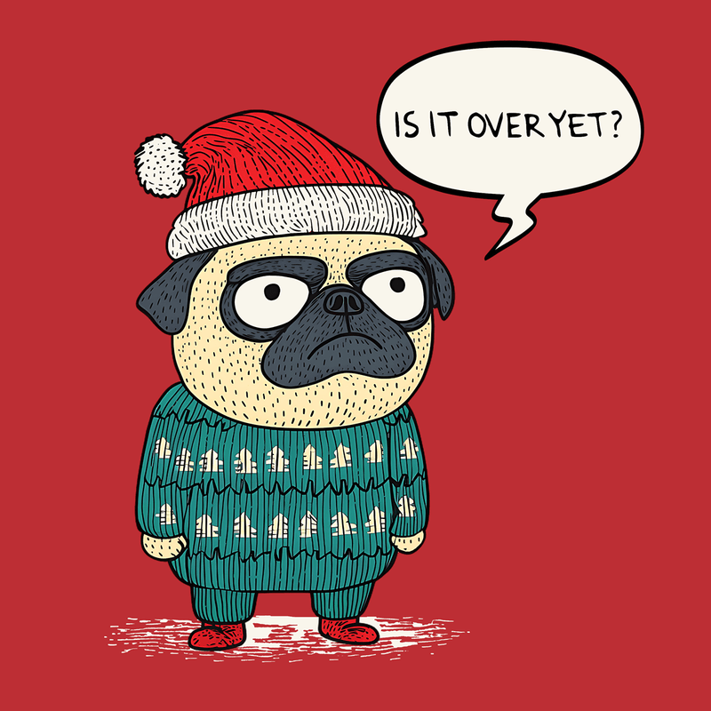 Is It Over Yet Funny Pug Graphic T-Shirt