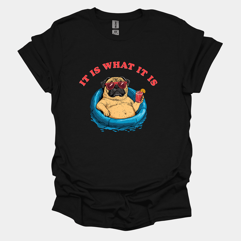 It Is What It Is Funny Pug Graphic T-Shirt
