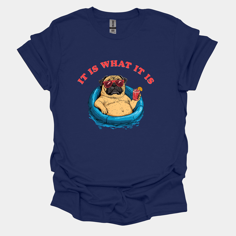 It Is What It Is Funny Pug Graphic T-Shirt