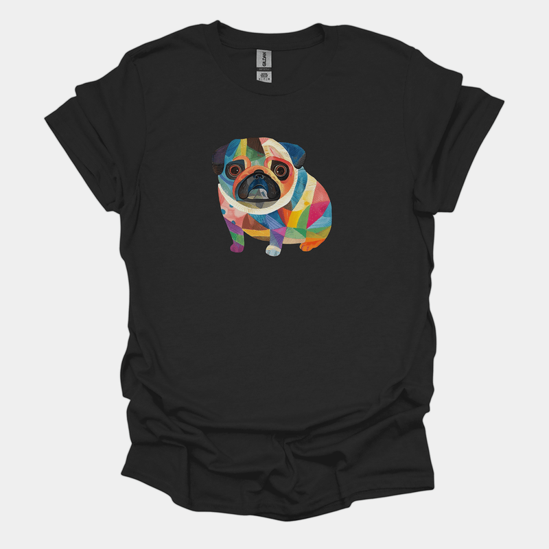 Kaleidoscopic Charm Funny Pug Graphic T-Shirt
