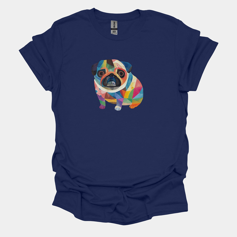 Kaleidoscopic Charm Funny Pug Graphic T-Shirt
