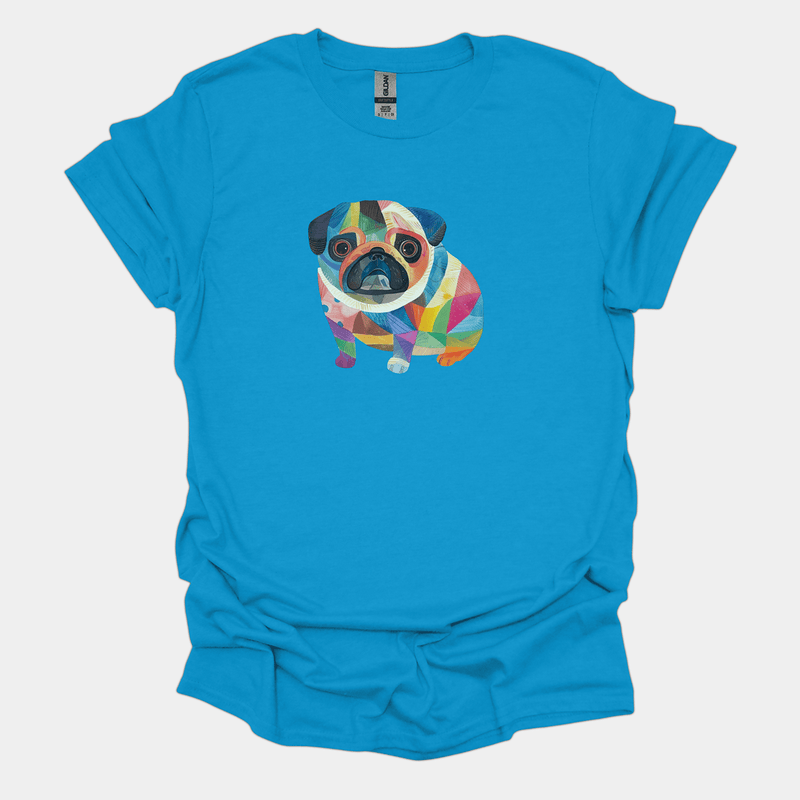 Kaleidoscopic Charm Funny Pug Graphic T-Shirt