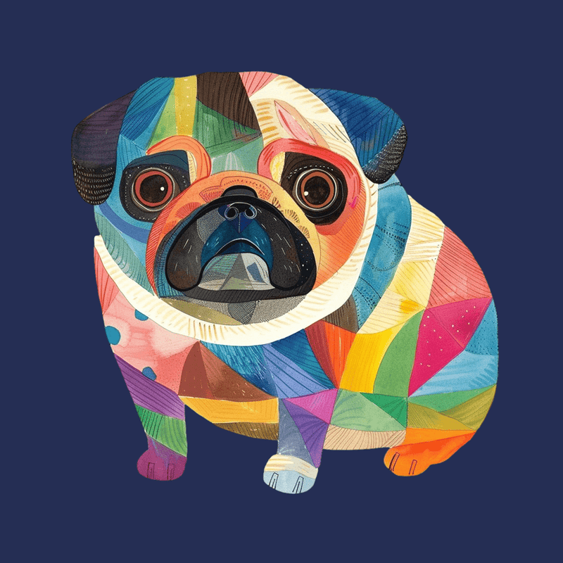 Kaleidoscopic Charm Funny Pug Graphic T-Shirt