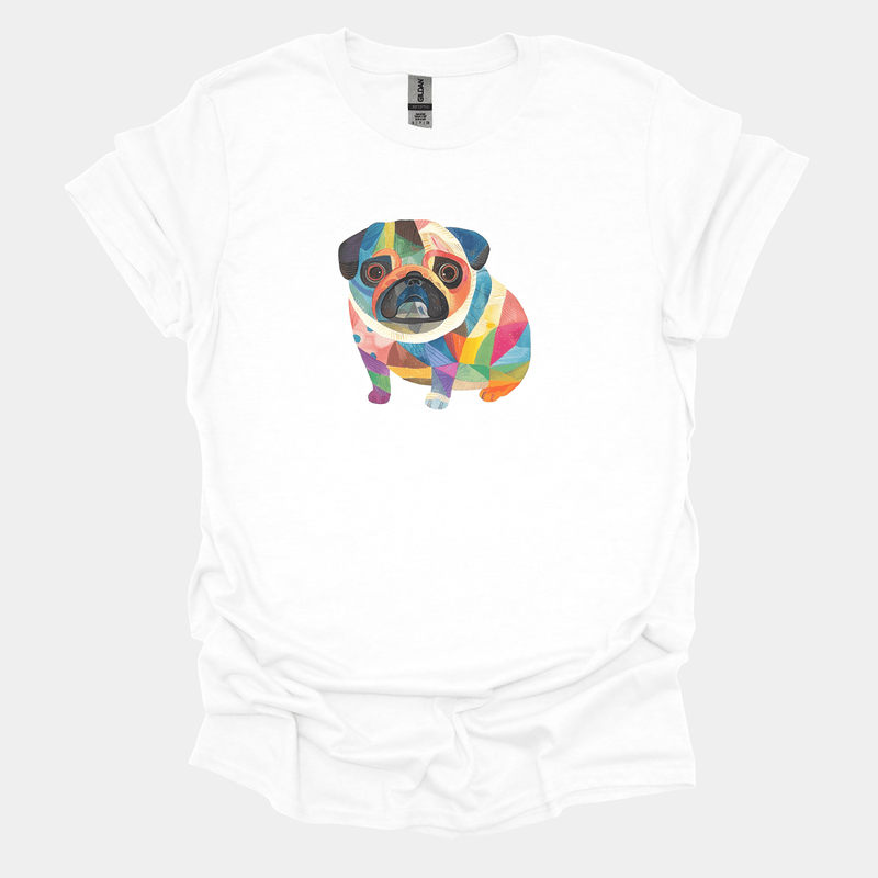 Kaleidoscopic Charm Funny Pug Graphic T-Shirt