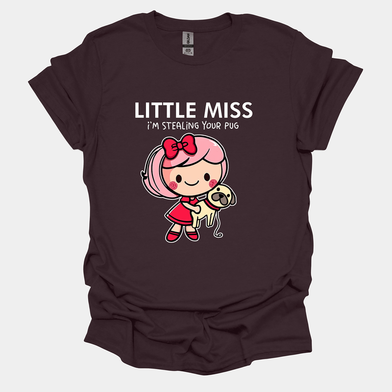 Little Miss Funny Pug Graphic T-Shirt
