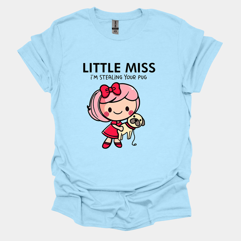 Little Miss Funny Pug Graphic T-Shirt