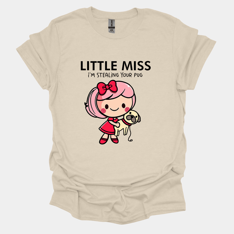 Little Miss Funny Pug Graphic T-Shirt