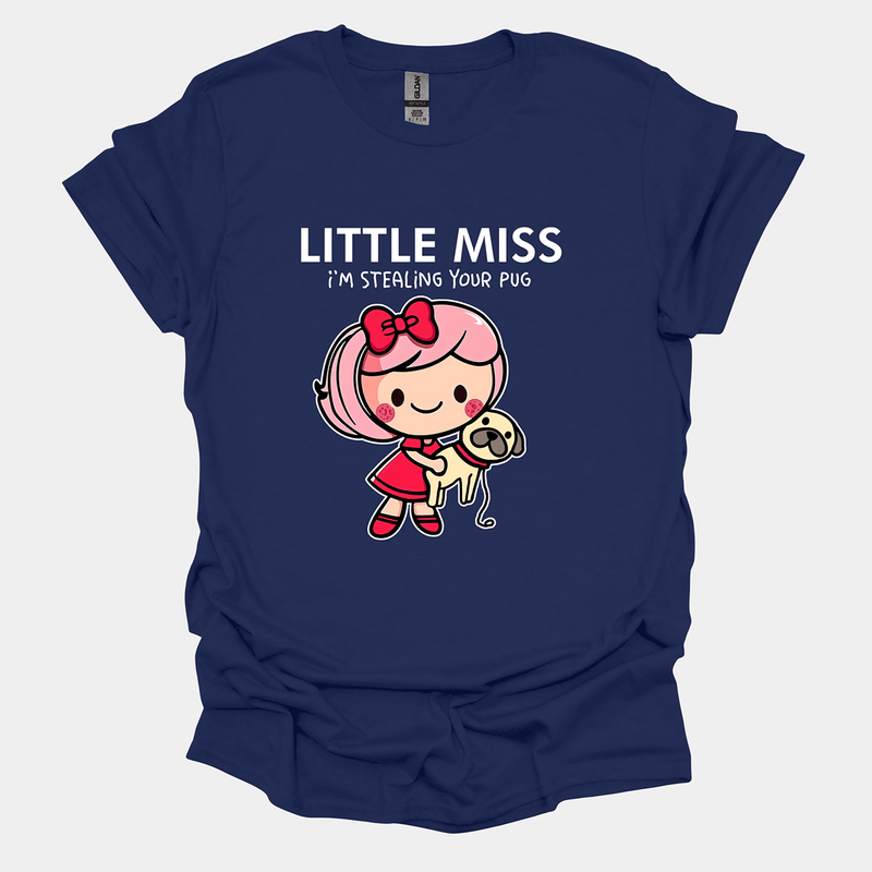 Little Miss Funny Pug Graphic T-Shirt