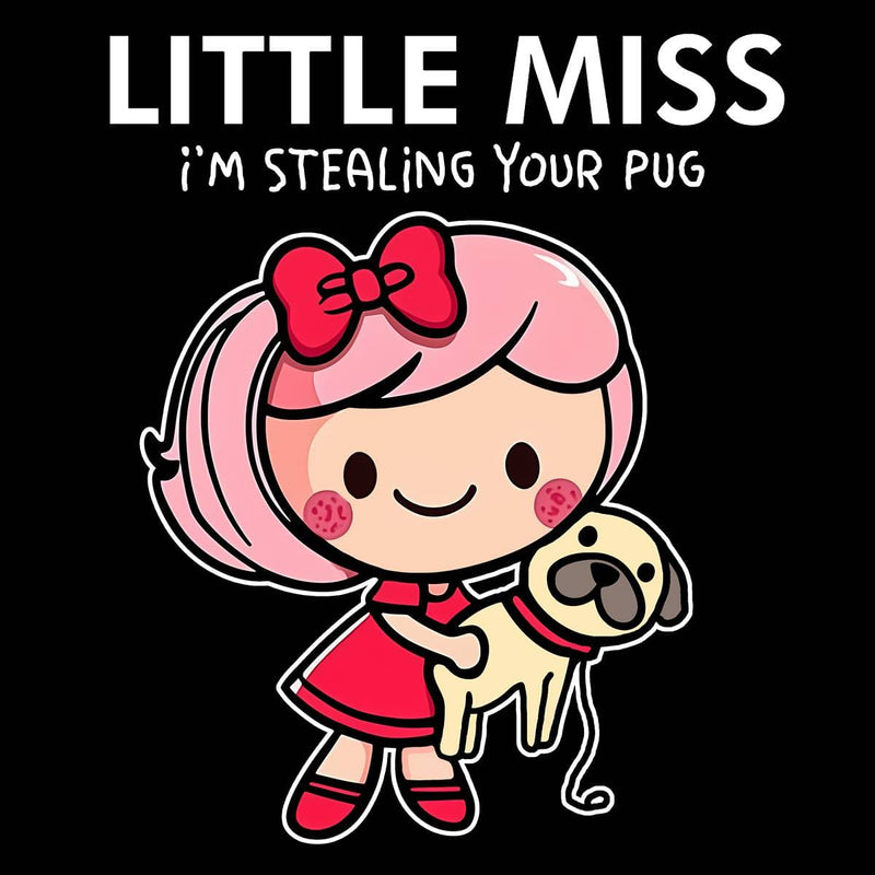 Little Miss Funny Pug Graphic T-Shirt