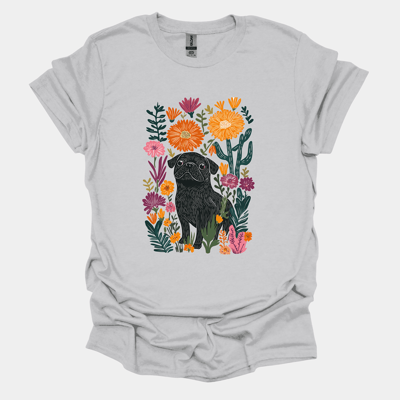 Marigold Garden Funny Pug Graphic T-Shirt