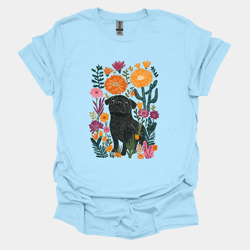 Marigold Garden Funny Pug Graphic T-Shirt