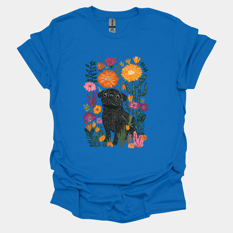Marigold Garden Funny Pug Graphic T-Shirt