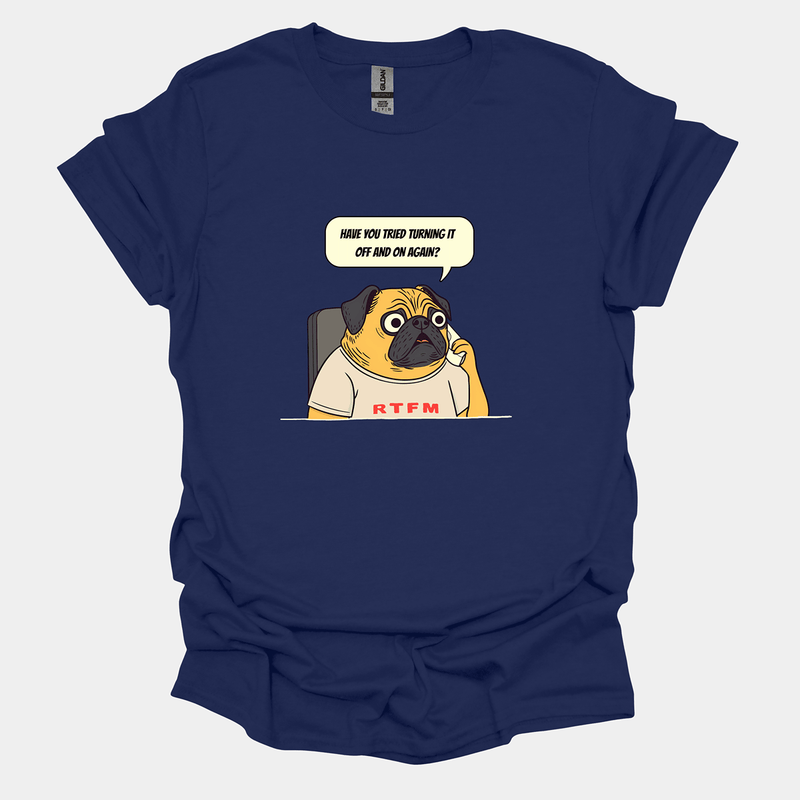 Off And On Funny Pug Graphic T-Shirt