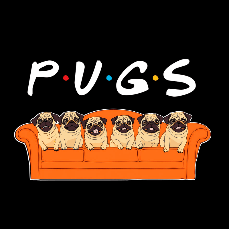 P.U.G.S Funny Pug Graphic T-Shirt