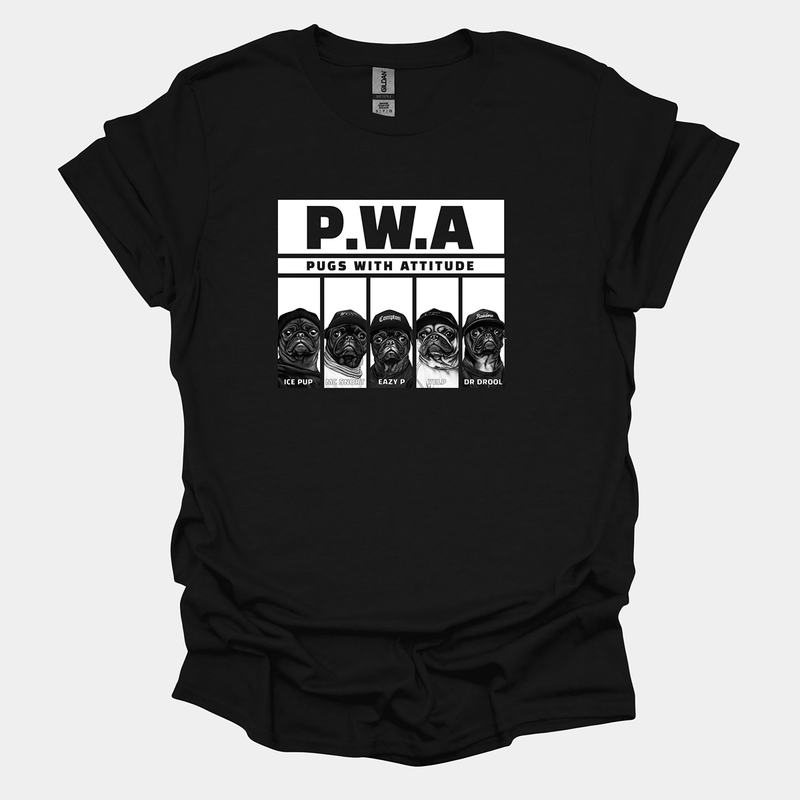 P.W.A Funny Pug Graphic T-Shirt