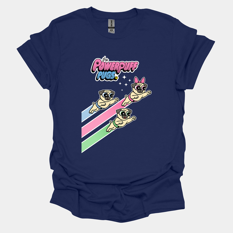 Powerpuff Pugs Funny Pug Graphic T-Shirt
