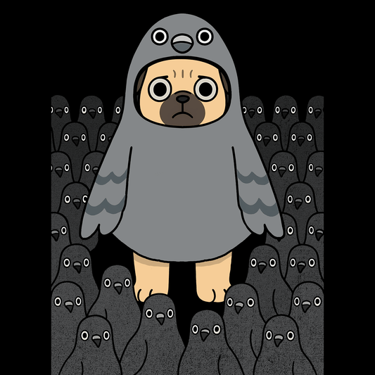 Pug Amongst The Pigeons