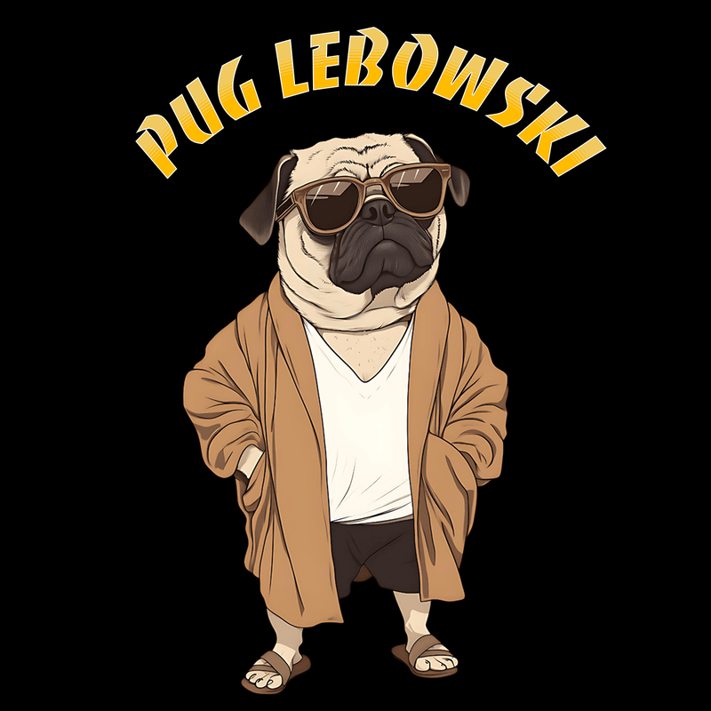 Pug Lebowski Funny Pug Graphic T-Shirt
