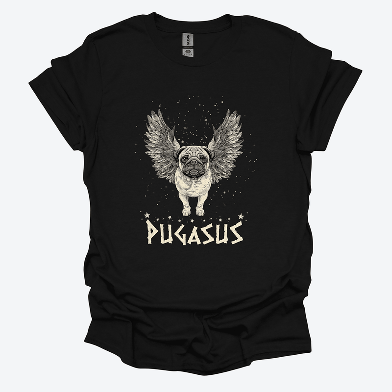 Pugasus Funny Pug Graphic T-Shirt