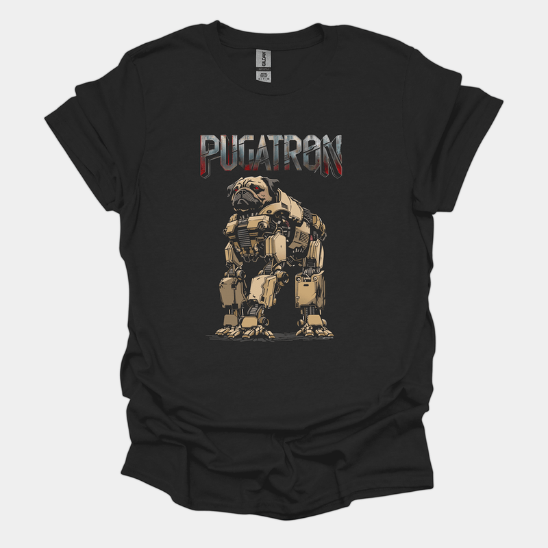 Pugatron Funny Pug Graphic T-Shirt