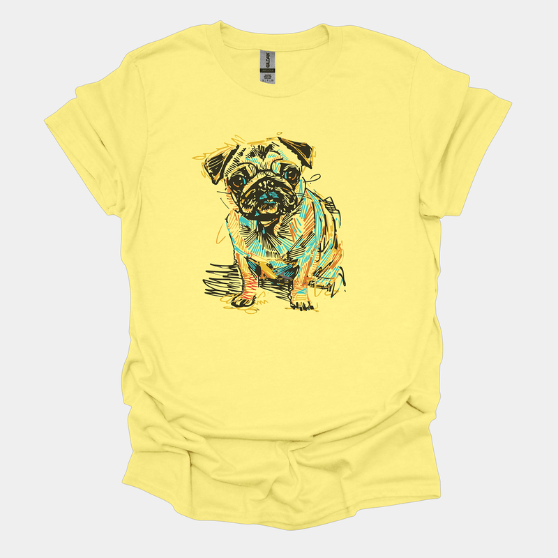 Pugsquiggle Funny Pug Graphic T-Shirt