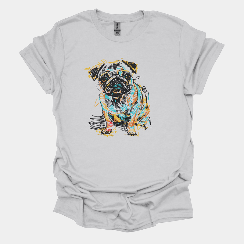 Pugsquiggle Funny Pug Graphic T-Shirt