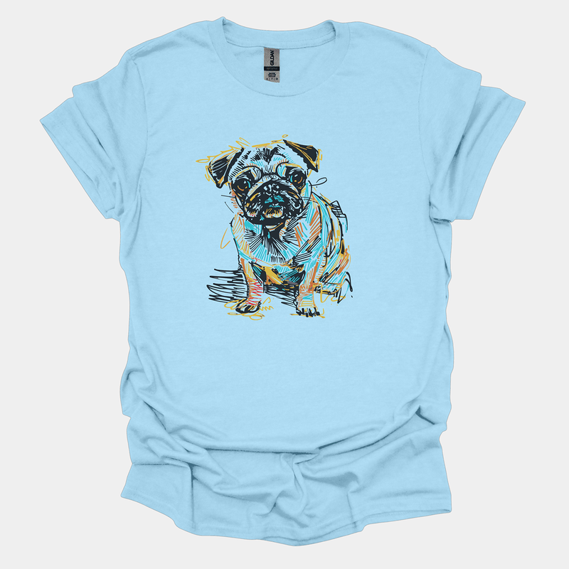 Pugsquiggle Funny Pug Graphic T-Shirt