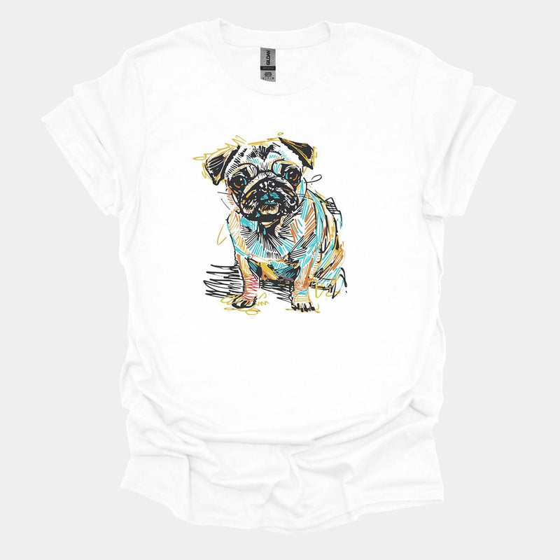 Pugsquiggle Funny Pug Graphic T-Shirt