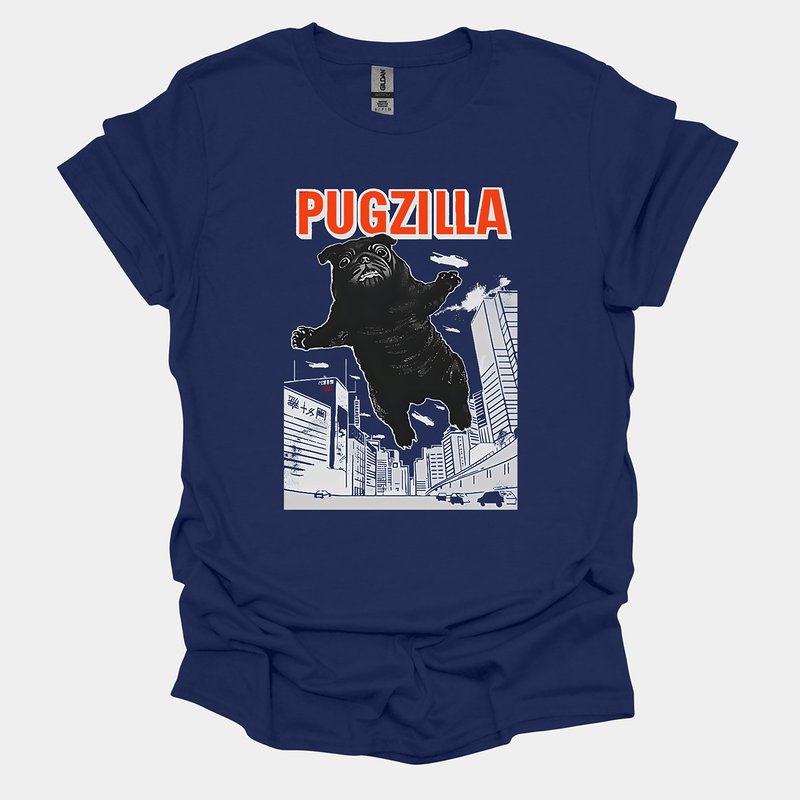 Pugzilla Funny Pug Graphic T-Shirt