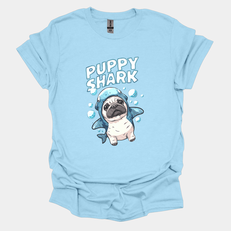 Puppy Shark Funny Pug Graphic T-Shirt