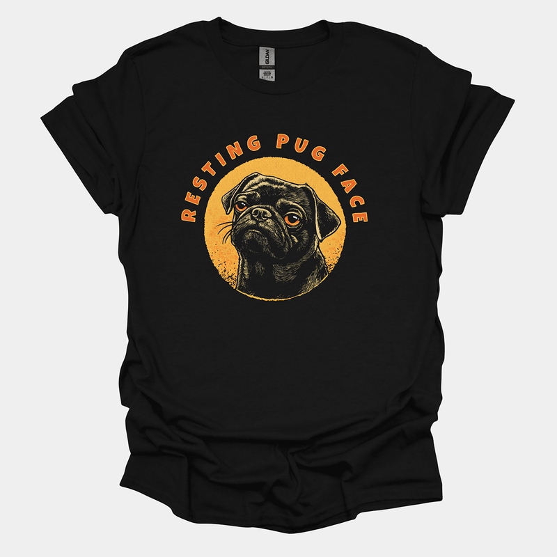 Resting Pug Face Funny Pug Graphic T-Shirt