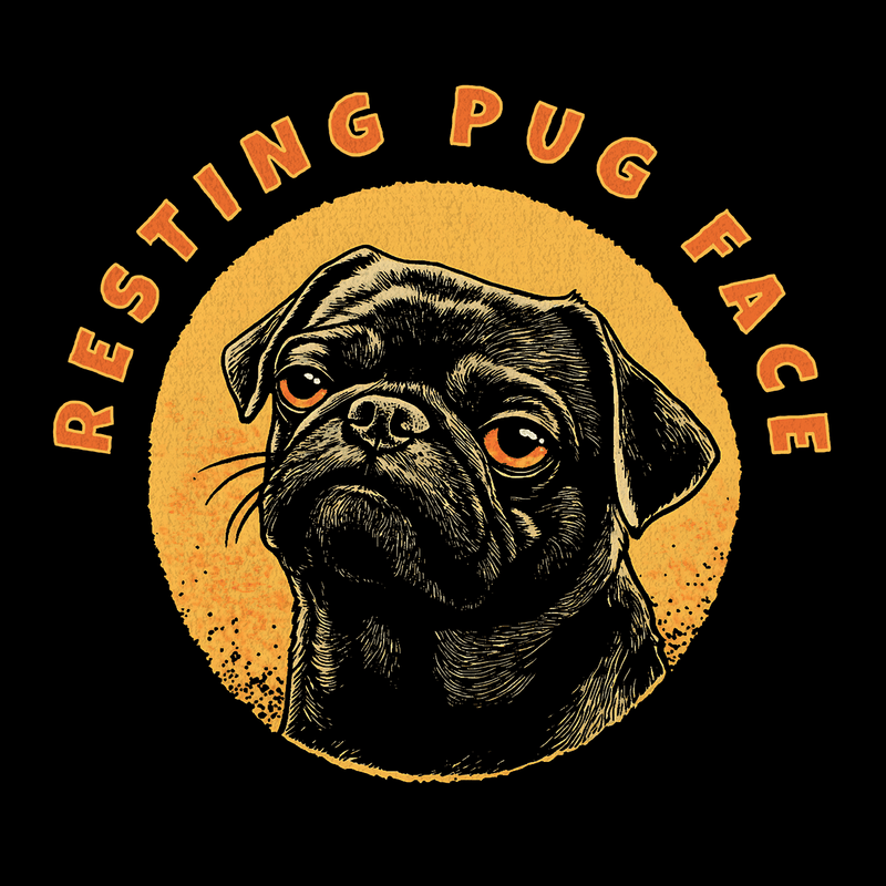 Resting Pug Face Funny Pug Graphic T-Shirt
