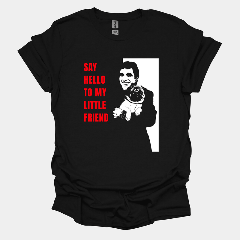 Say Hello Funny Pug Graphic T-Shirt