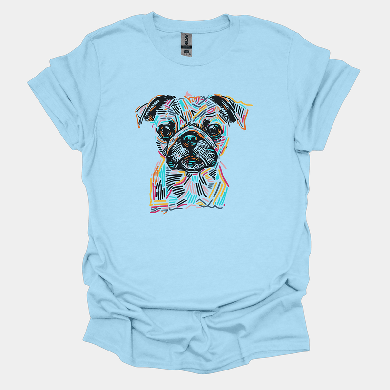 Sharpy Funny Pug Graphic T-Shirt
