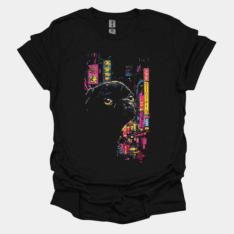 Shinjuku Stray Funny Pug Graphic T-Shirt