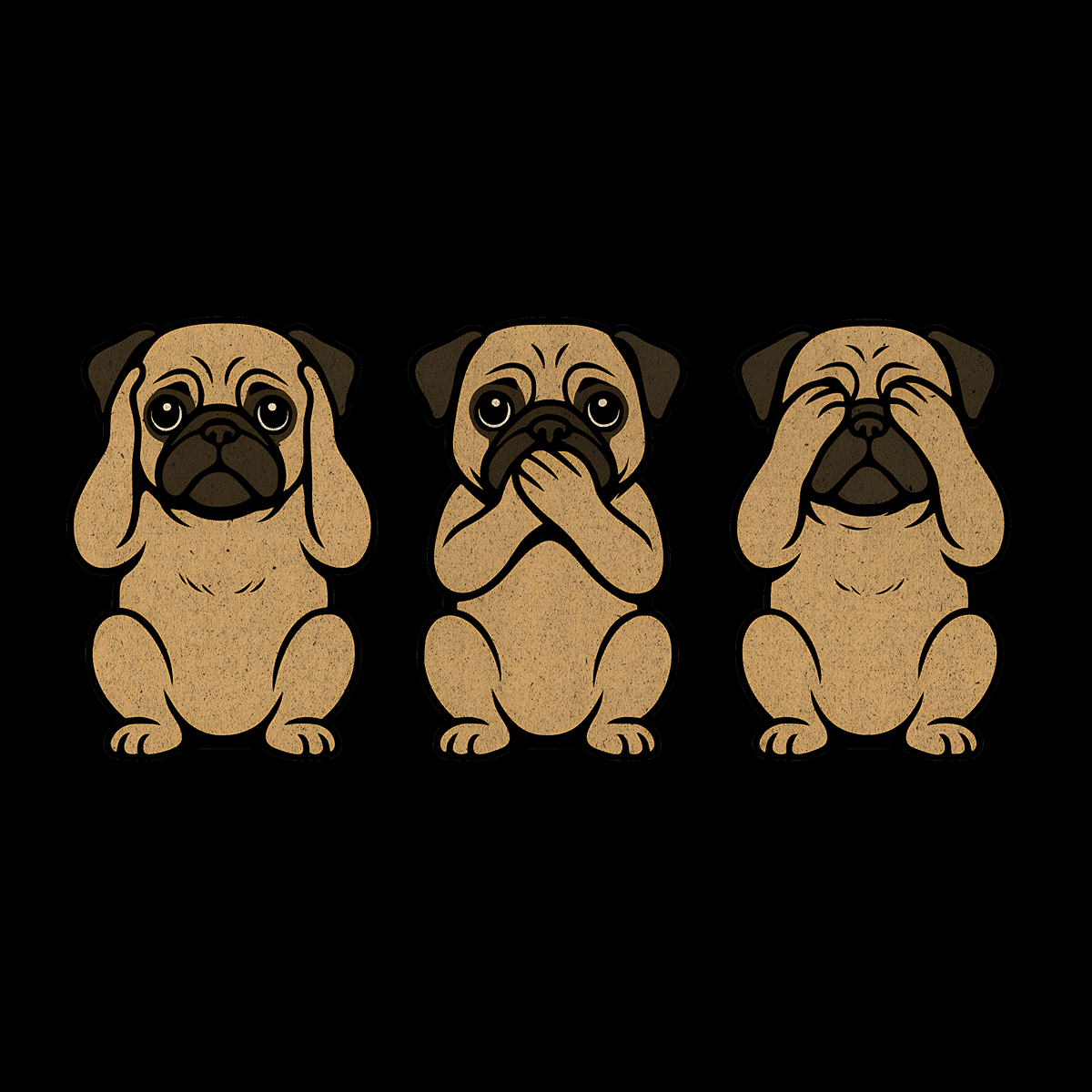 Three Wise Pugs - Pugglez