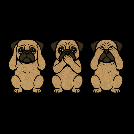 Three Wise Pugs