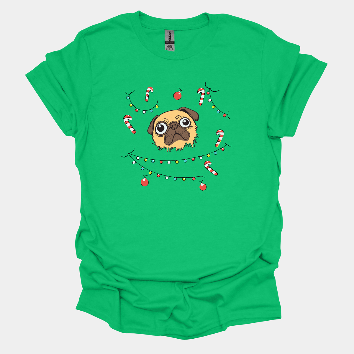 Tree Pug Funny Pug Graphic T-Shirt