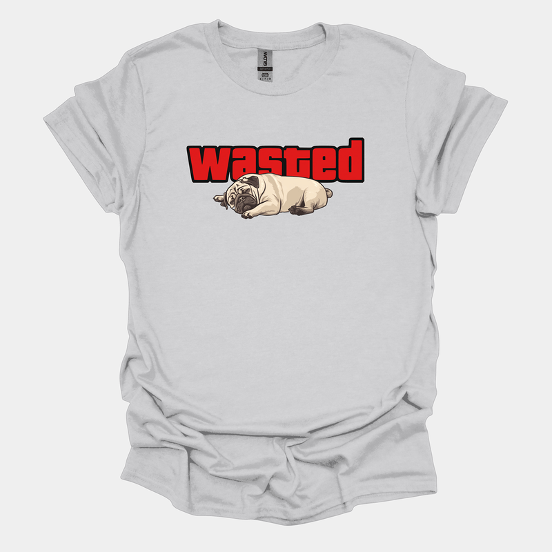 Wasted Funny Pug Graphic T-Shirt