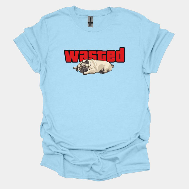 Wasted Funny Pug Graphic T-Shirt